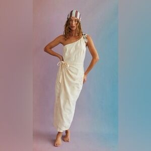 🆕 Free People At Leisure Cream One-Shoulder Dress size X small